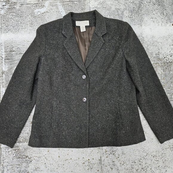Norton Mcnaughton Women Blazer 100% Wool Two Button Style Jacket Size 10 - Picture 2 of 9